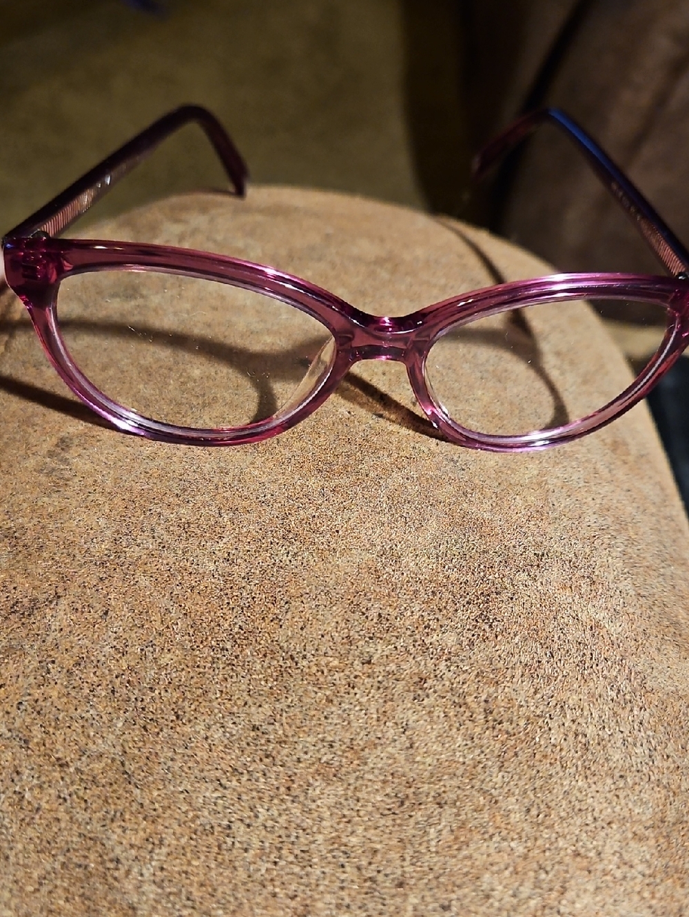 Women's Clear Plum Cat-Eye Glasses - Unbranded